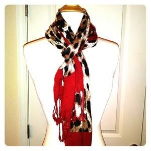 Red Leopard Scarf